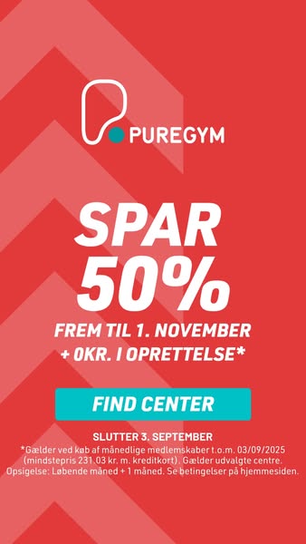 Spar 50% frem til 1. november